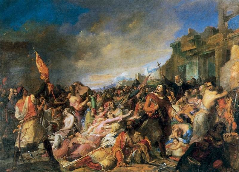 Η τελευταία μετάληψη των Μεσολογγιτων, έργο Λουί Ζοζέφ Τουσέν Ροσινιόν